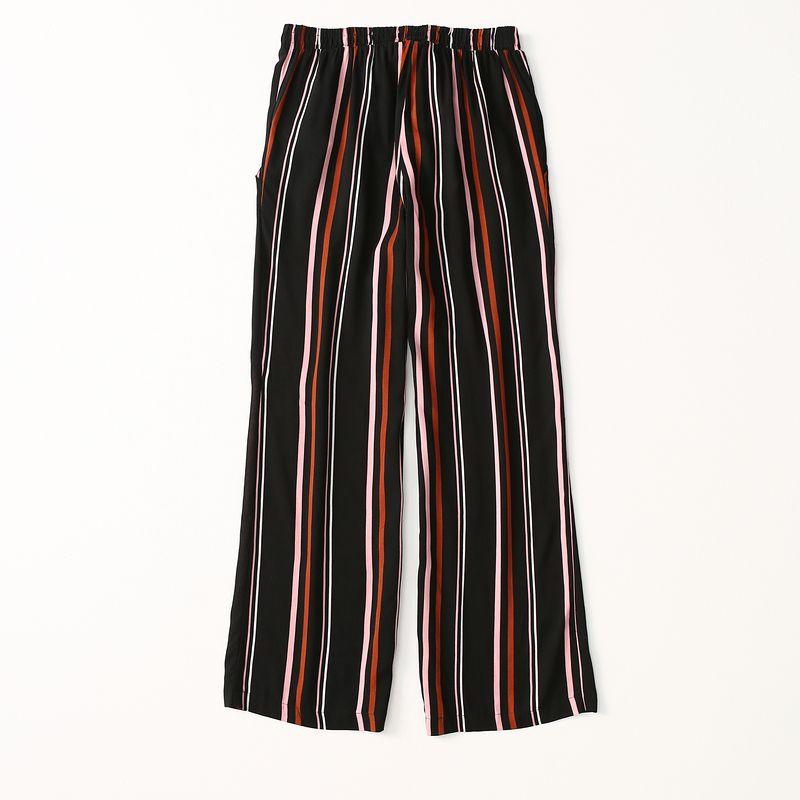 Foreign Trade Original Order Simple Commute Loose Vertical Stripes Cotton Silk Loose Pants Women's Artificial Cotton Casual Pants Summer Thin