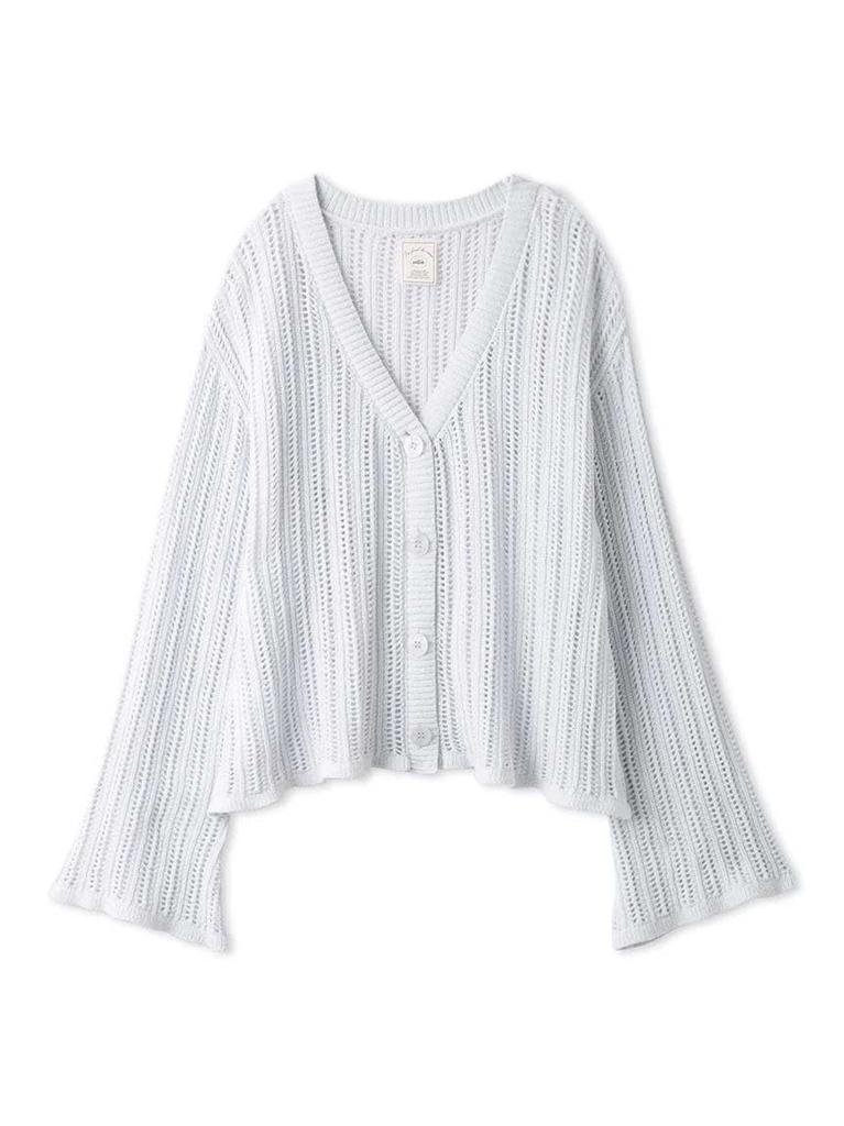 Gelato Pique Crochet Cardigan PWNT242046 BLU Women's