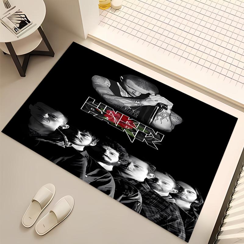 1pc Linkin Park Print Area Rug - Soft, Washable Non-Slip Indoor Mat, Living Room, Home Office Decorative Rug,Office Decorative