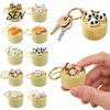Unique Small Gifts for Friends 3D Printed Mini Animal Steamer Bun Keychain, Clicker Fidget Toy, Simulated Chinese Sensory Toys Anxiety Dim Sum