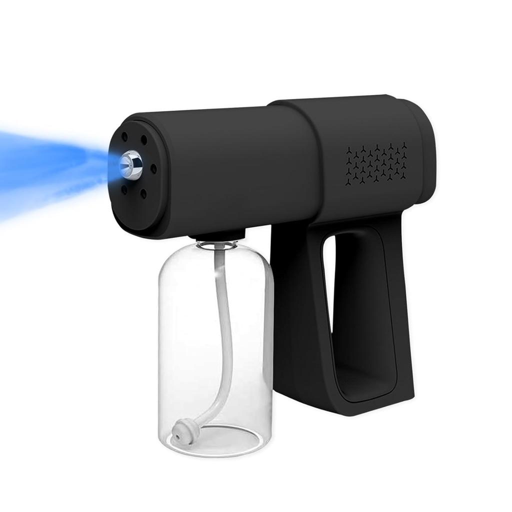 Professional Disinfectant Fogger Machine, 380ml Wireless Fine Particle Sprayer Gun Handheld Sanitizer Fogger, Blue Light Foggers for Touchless