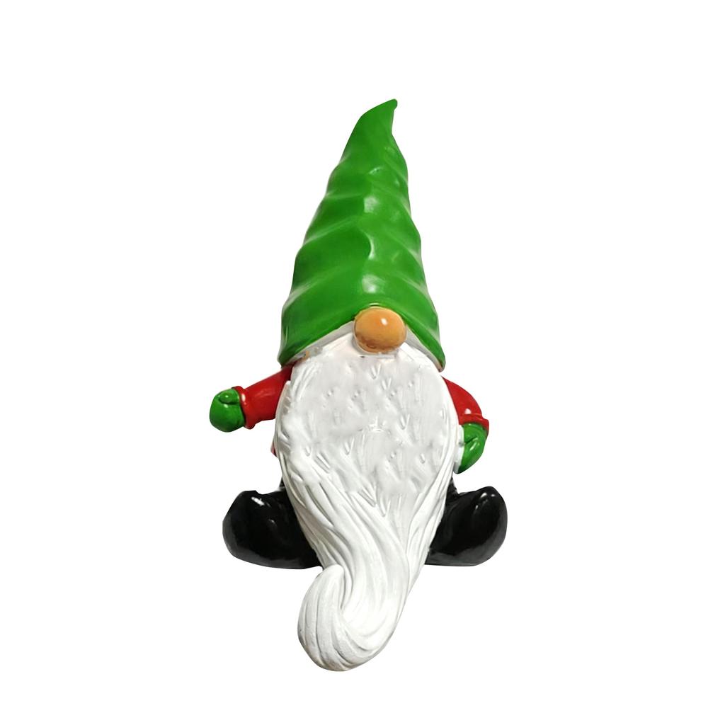 Julegnom Dekorativt Ornament, -Skjeggete Nisse Krok Skrivebord Kreativt Festival Resin Ornament