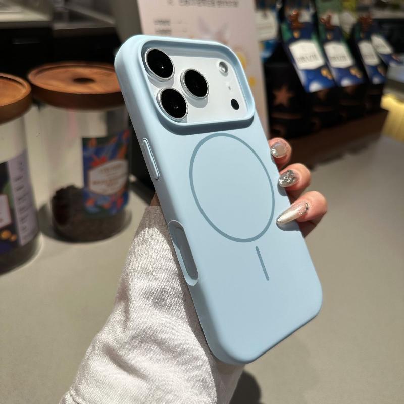 Magnetic Matte Soft Liquid Silicone Phone Case For iPhone 18 17 16 15 14 13 Pro Max Air For Magsafe Wireless Charging Cover