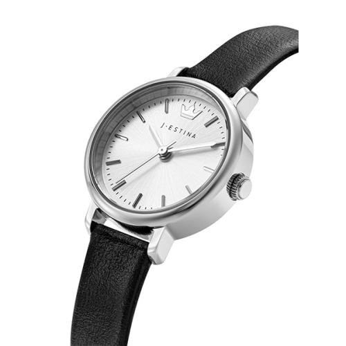 [J.ESTINA] J.ESTINA AMICO Leather Watch JWM1LE3BF307WHBK0
