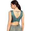 Soch Womens Green V-Neck Tissue Princess Line Padded Blouse