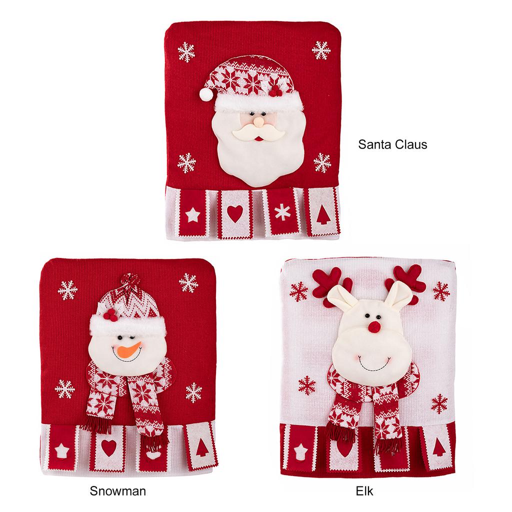 Christmas Chair Cover Chair Back Cover Xmas Chair Cover for Kitchen Dinning Room Holiday Party Decor