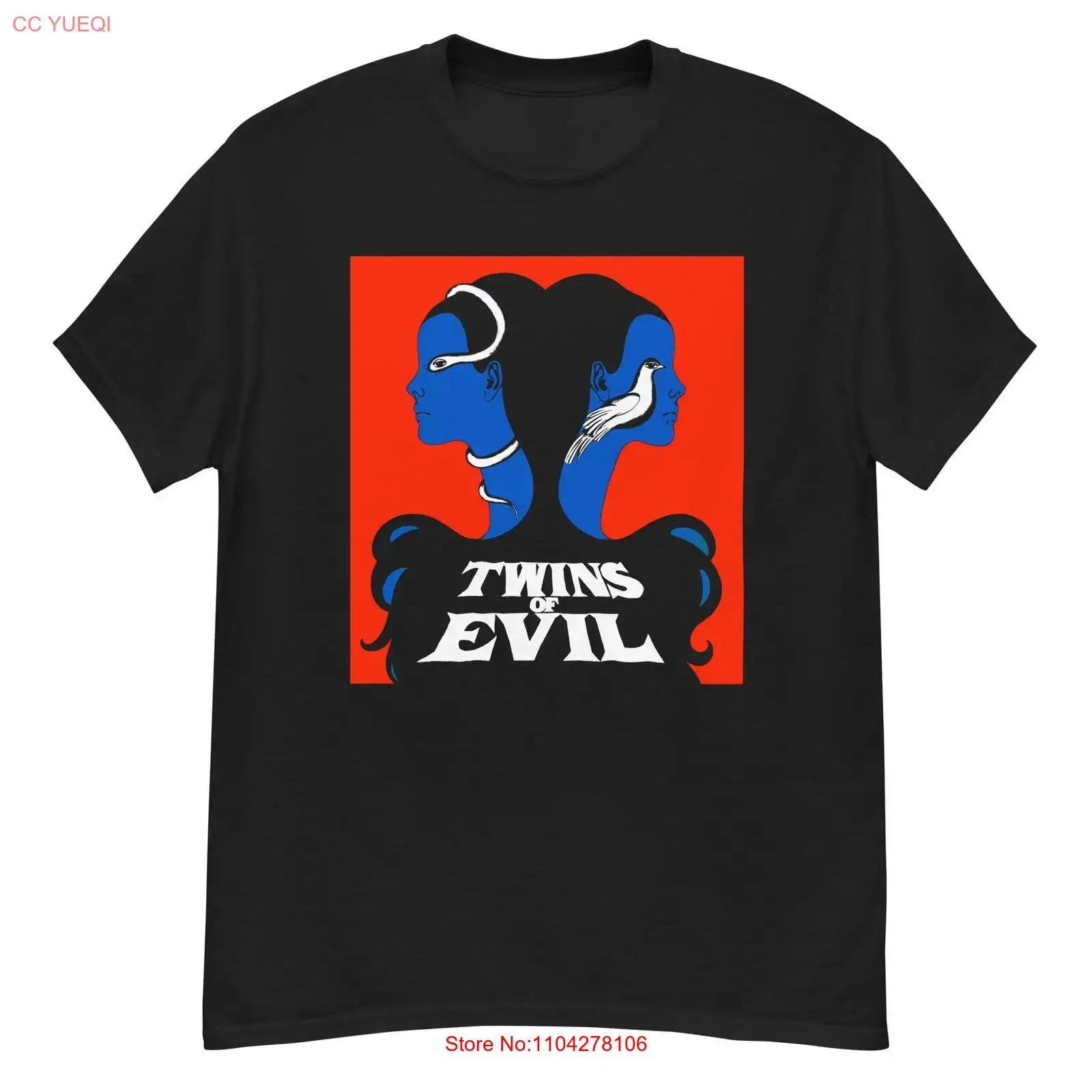 Twins of Evil cult Hammer horror film fan art t shirt vintage Washed Versatile Comfortable streetwear Soft Slightly graphic S разноцветный