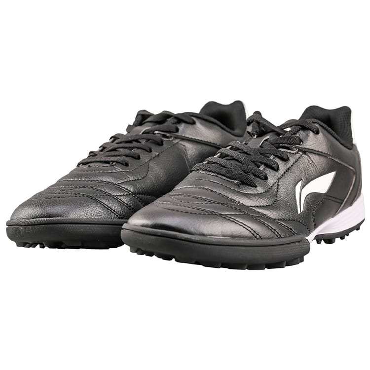 Li Ning Comfortable TF Turf Artificial Turf Synthetic Leather Abrasion Resistant Breathable Soccer Shoes Men's Black ASTQ011-2