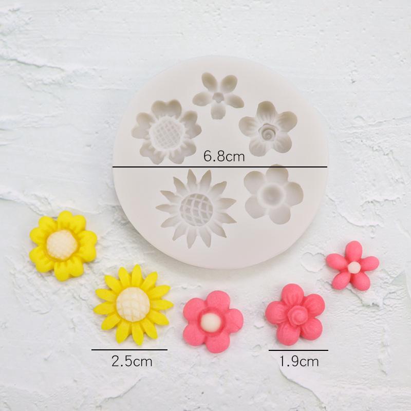 Silikon Fondantform zum Kuchendekorieren - Rosen, Gänseblümchen, Chrysanthemen