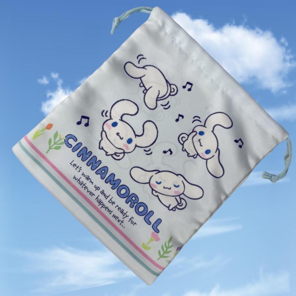 Large Sanrio Canvas Double-Sided Printed Drawstring Tote Bag, Eco-friendly Storage Solution