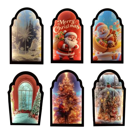Ornement de Noël Port USB Miroir Hologramme Ambiance Festive Décoration de Noël Scintillante Décoration de Fête à la Maison Décor de Vacances