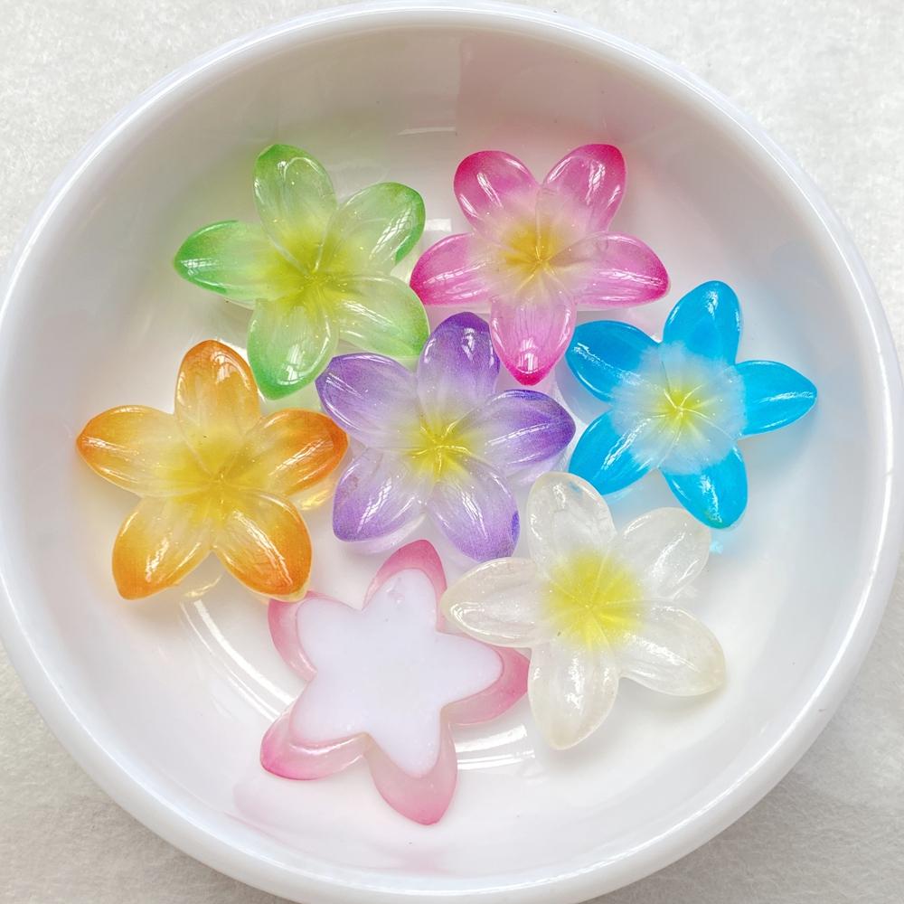 10Pcs New Cute Resin Shiny Colorful Flowers Flat Back Home Decor Parts Embellishments For Hair Bows Accessories
