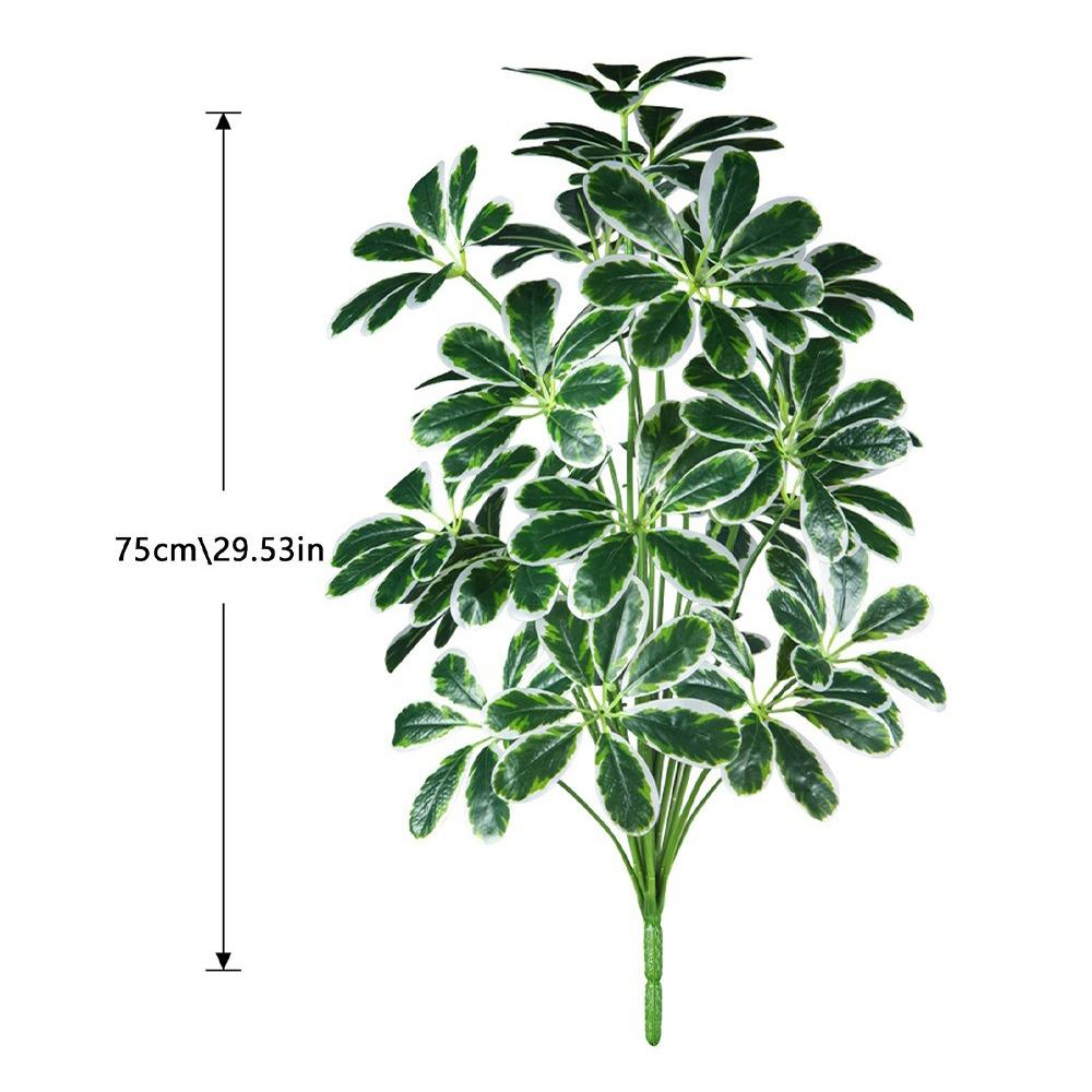 Plastic Material Fake Palm Plants Large Size Plastic Shrub Leaves For Outdoor Decor