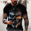 Summer Round Neck 3D Print Top Fashionable Casual Short Sleeved Men's T-shirts