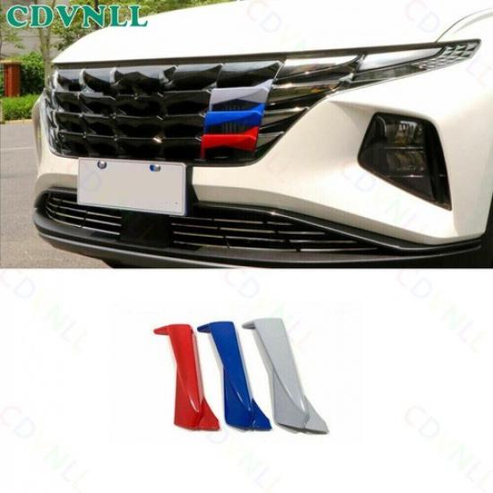 Front Grille Grill Ring Strip Trim 3* For Hyundai Tucson - Red+Blue+Gray