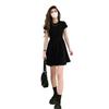 Fluffy little black dress, small pear-shaped figure, black dress, children's summer short dress, new princess dress.