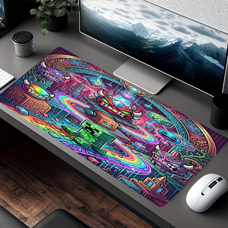 Tappetino Mouse Stampa Geometry Dash, per Tastiera Pad Laptop PC Mat per Ufficio Uso Domestico, Decorazione Scrivania, Regalo di Compleanno Perfetto per Giocatori
