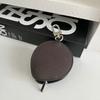 Alien Head Top Layer Cowhide Leather Bag Charm Earphone Key Storage Pouch Fashionable Accessory for Organizing Small Items