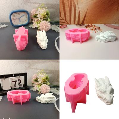 Silikonowe Formy na Świece z Głową Smoka do Żywicy Epoksydowej Świeca Mydło Czekolada Fondant Forma Silikonowa Cementowa Glinka Silikonowe Formy