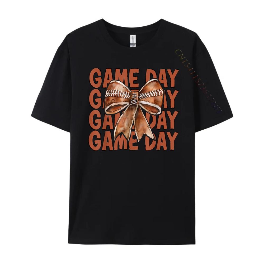 Coquette-rosett Amerikansk fotboll Touchdown Säsong Speldag Herrkläder T-shirts för män Karaktärs-T-shirts
