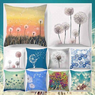 Car Sofa Cushion Cover with Dandelion Print Square Pillowcase