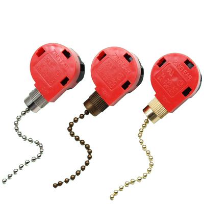 Red Ceiling Fan Switch 3 Speed 4 Wire Ze-268S6 Fan Pull Speed Control Switch