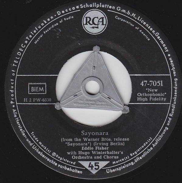 

7inch Record EDDIE FISHER HUGO WINTERHALTERS O Sayonara 477051 RCA 1957 Germany Pop Used