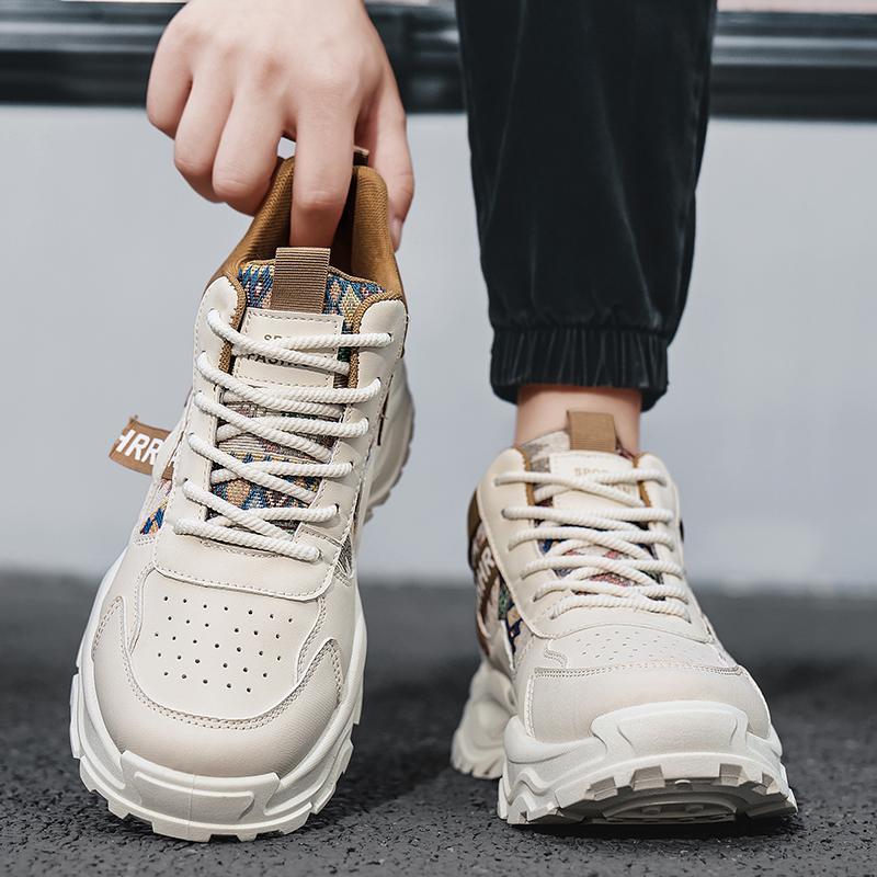 Men Thick Sole High Top Dad Sneakers Chunky Fashion Sport Shoes Sizes 39-44 for Walking Commuting Travel Streetwear