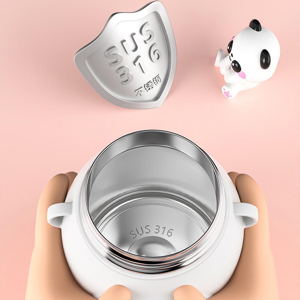 650ML Children Thermal Water Bottle For Kids Thermos Mug With Straw Stainless Steel Vacuum Flasks Tumbler Thermos Cup BPA Free