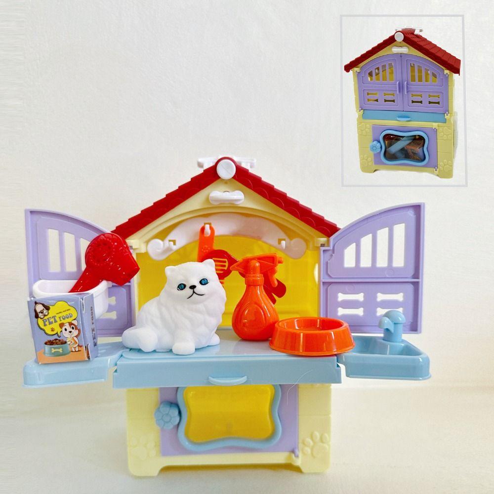 

Игрушечный домик для щенков и кошек Супермаркет Ролевые игрушки Декорация Сцена Игровые игрушки Новый год жёлтый