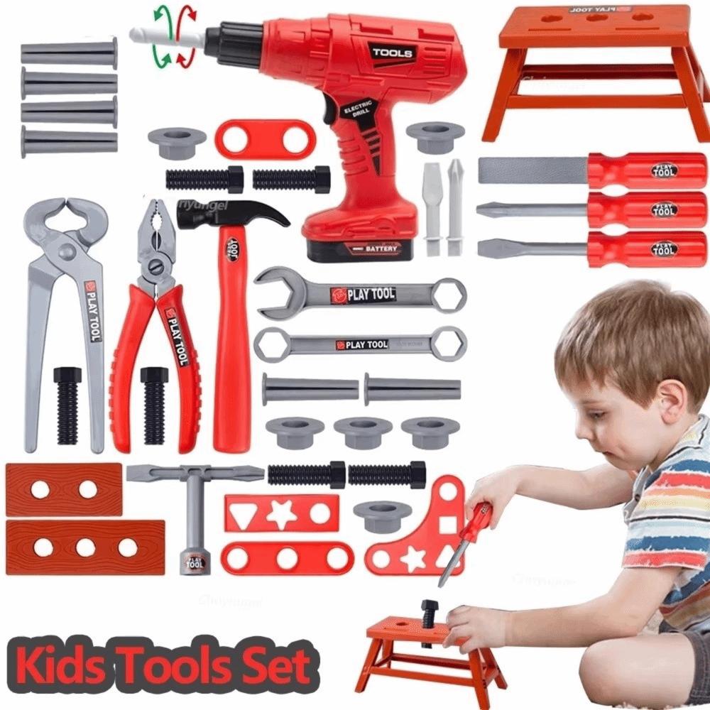 With Screwdrivers Pretend Play Tool Kit Simulation Engineering Toy Tool Box For Toddler