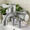 Stainless Steel 3 Way Faucet Three Tap Bathroom Kitchen Water Washer Tap Faucet