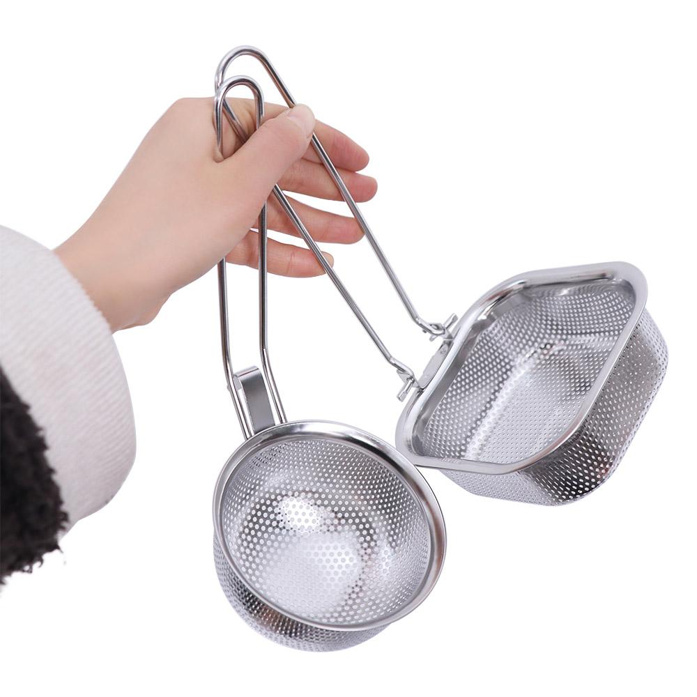 Round/Square Colander Stainless Steel Fried Net Sieve Spoon Strainer Spoon Skimmer Basket  Noodle