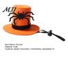 Comfortable Dog Hat Halloween Cat Top Hat, Orange with Adjustable Strap, Breathable Headwear Black Spider for Small Dogs Festive Party Costume