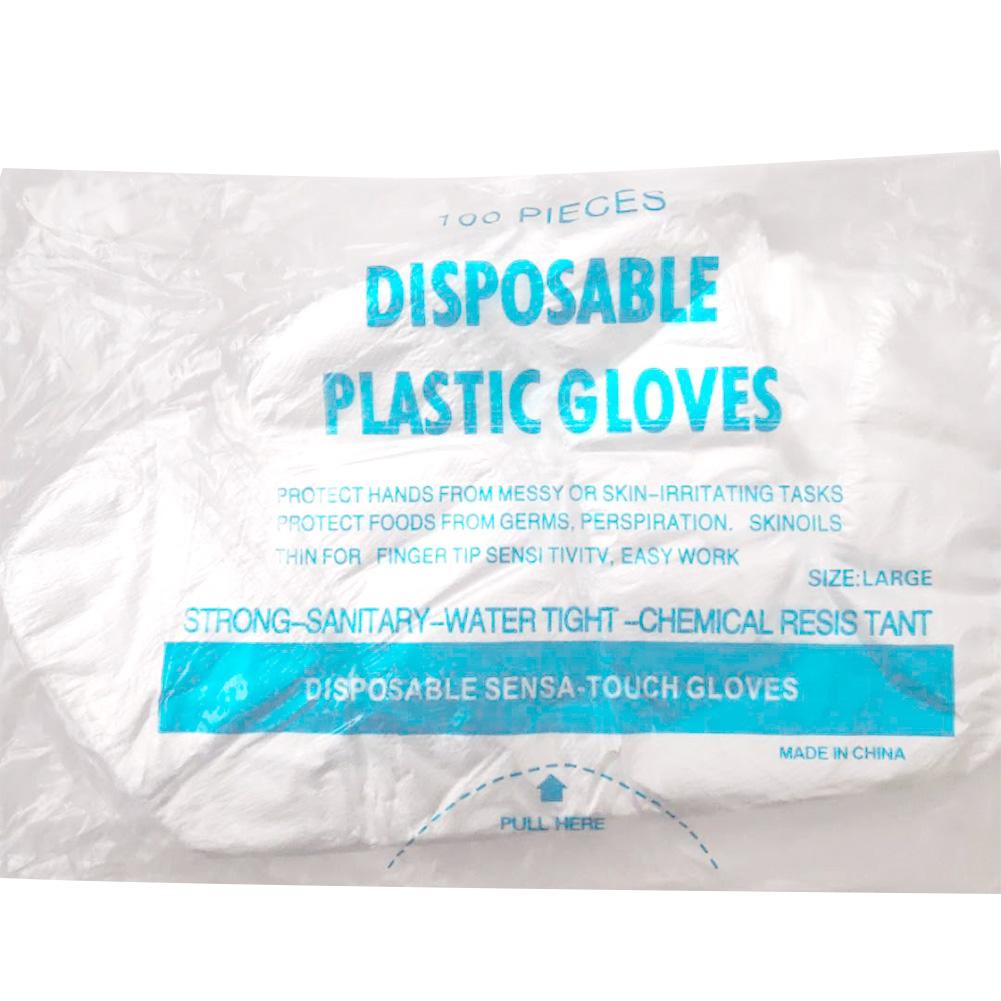 300pcs Disposable Glove Plastic Clear Glove Food Preparation Safety for Restaurant Kitchen Cooking BBQ