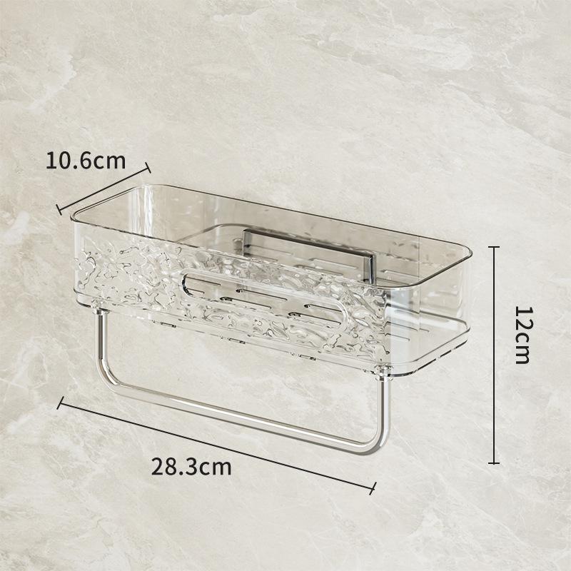 Wall-Mounted No-Drill Suction Cup Shelf - Damage-Free Bathroom Storage Box