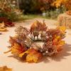 Seasonal Autumn Candle Wreath, Wall Shelf Styling with Faux Branch Texture for Entry Tables and Holiday Hosting