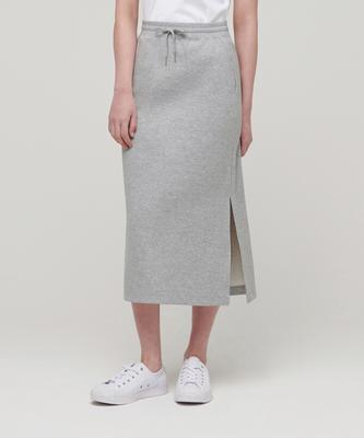 Woman Women'S Flat Terry Sweat Long Skirt [Medium Grey]