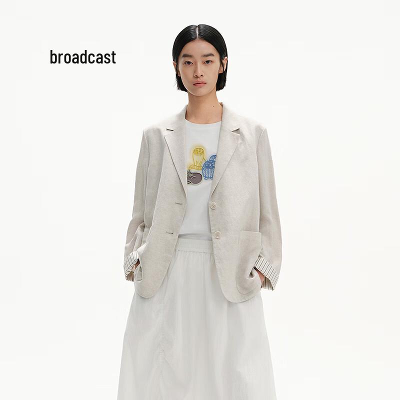 

Broadcast Linen Blend Casual Long-Sleeve Blazer M