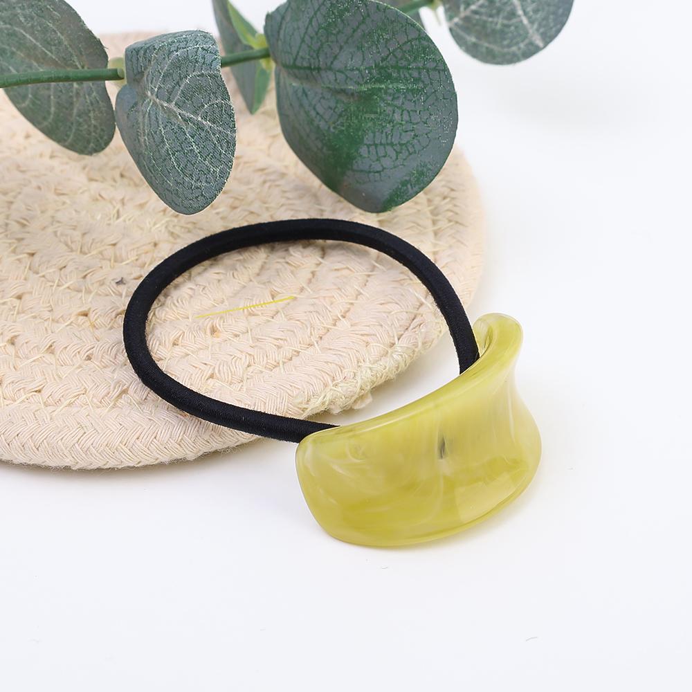 

Fashion Acetate Geometric Semicircle Buckle Hair Rope Temperament Practical Elastic Rubber Band Ponytail Head Rope Female Gifts