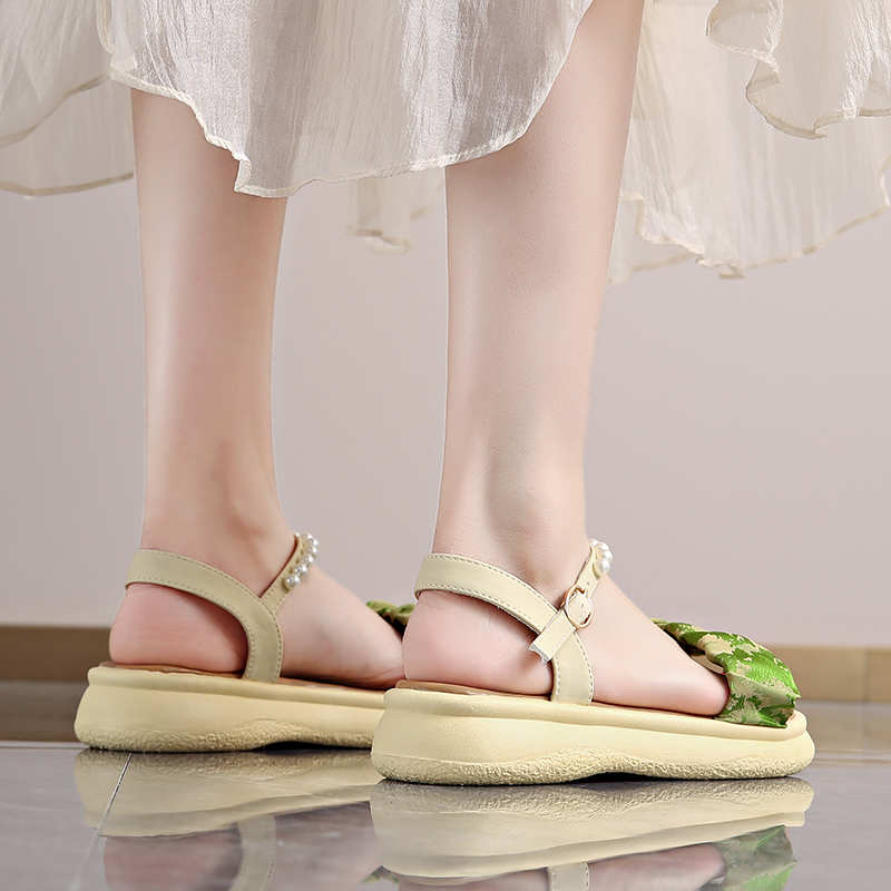 Fashion In The Forest Synthetic Leather Summer Indoor Slippers Women's Tennis Shoes Anti-slip Sandal Sneakers Sport