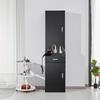 Salon Storage Cabinet, Barber Salon Station for Hair Stylist, Hair Stylist Station Set, with 3 Hair Dryer Holders, Cabinets, and A Drawer, Black