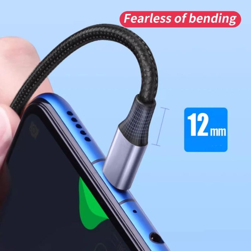 1m Type C To USB 5Pin Charging Cord Nylon Braided Data Cable 480Mbps Data Transfer Wire Line Support OTG Function