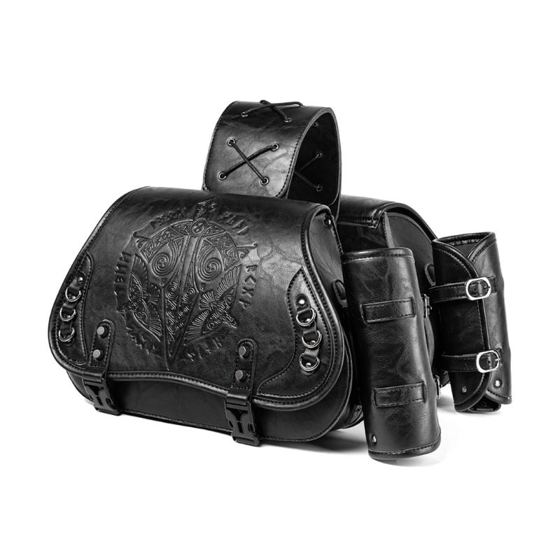 1 Pair Retro Punk Style Saddlebag Motorcycle Tool Bag Waterproof Travel Luggage Storage Bag Motorbike Over Saddles Bags