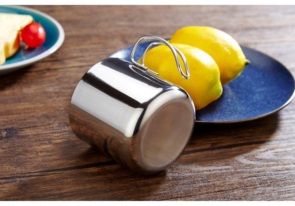 304 Stainless Steel Portable Coffee Mug With Wire Handle