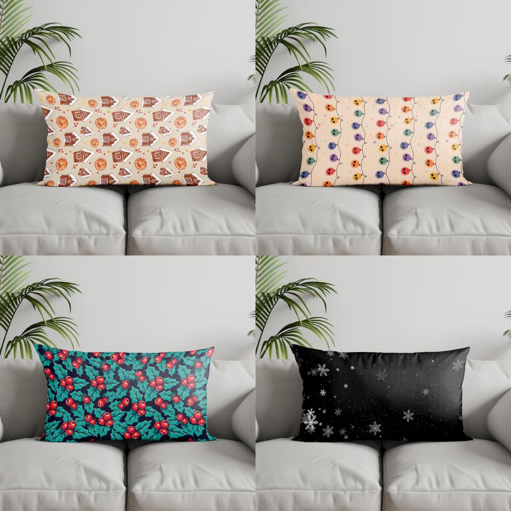 Home Decor Merry Christmas Snowflake Pillow Suitable For Sofa Bedroom Car Pillow Cover Cushion Rectangular Back Cushion