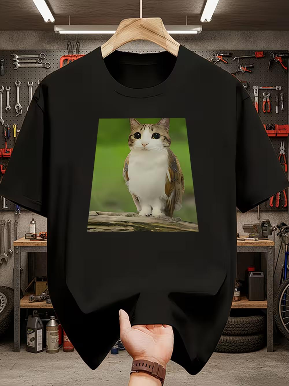 Cat Meme T-Shirt with a Meowing Expression S