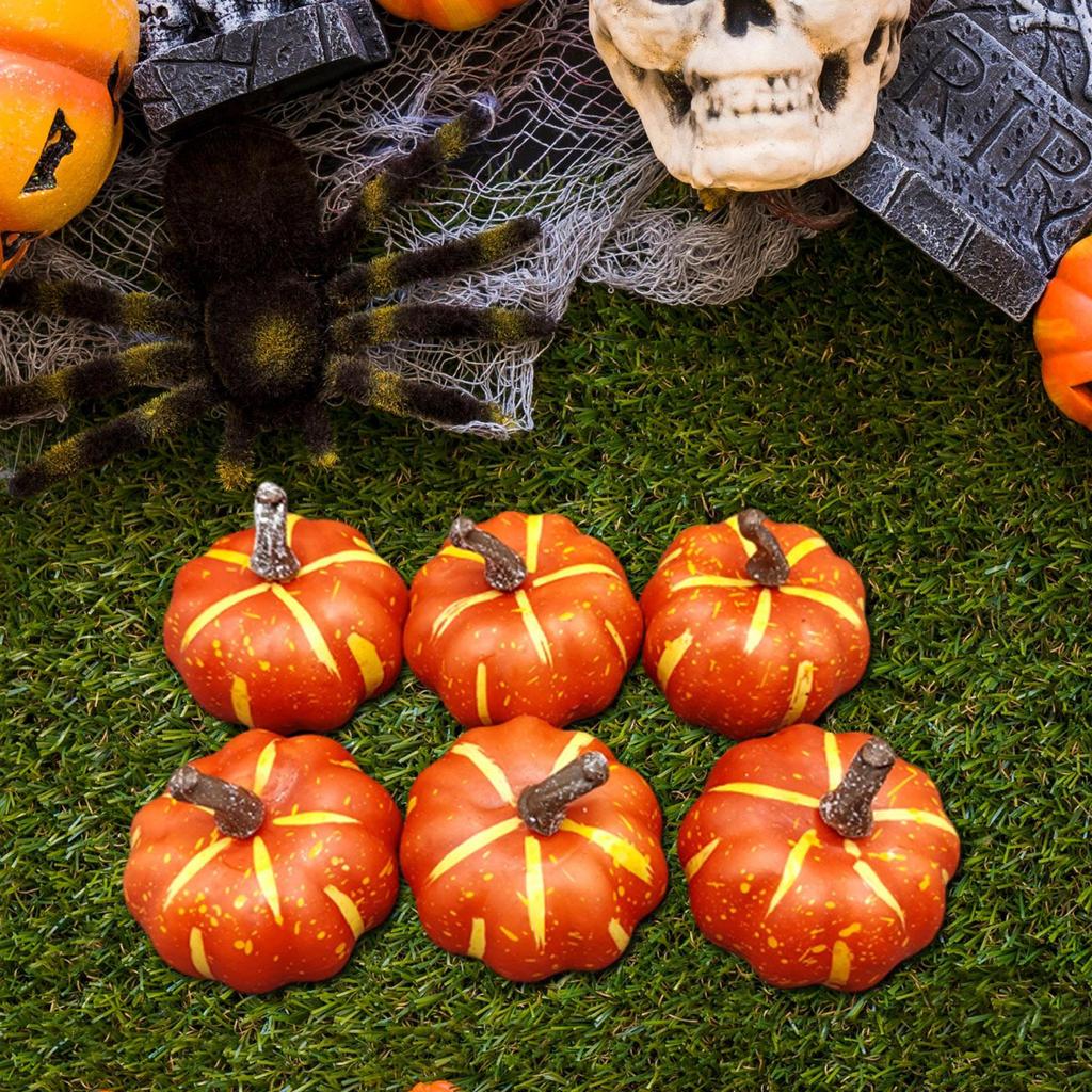 Artificial Pumpkins Fake Foam Pumpkin Lifelike Party Supplies Ornament Orange for Fall Thanksgiving