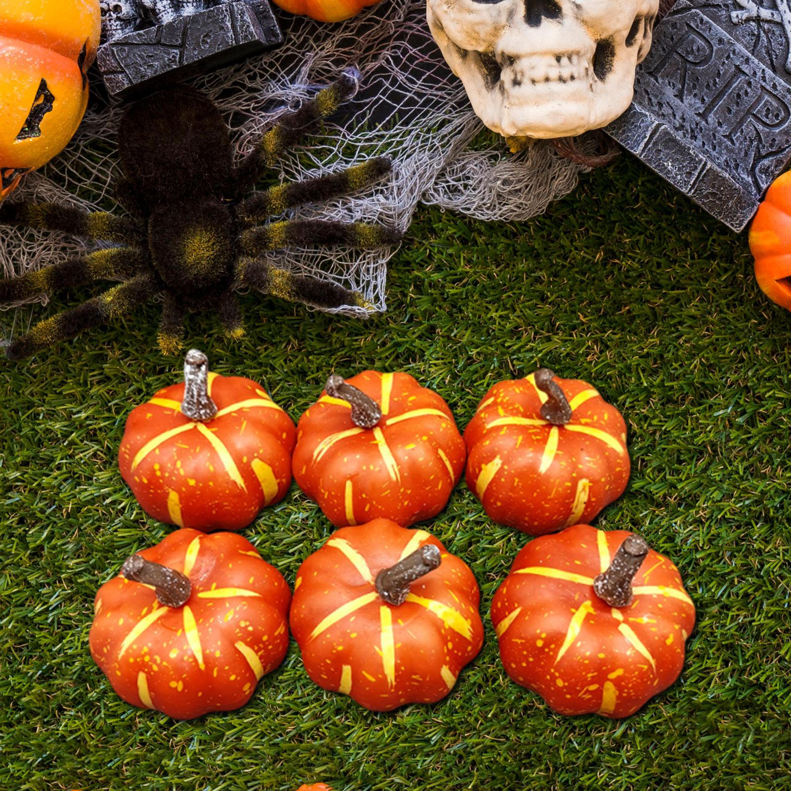 

Искусственные тыквы Поддельная пенопластовая тыква Реалистичные принадлежности для вечеринок Украшение Оранжевый для осени Дня благодарения 6 Piece