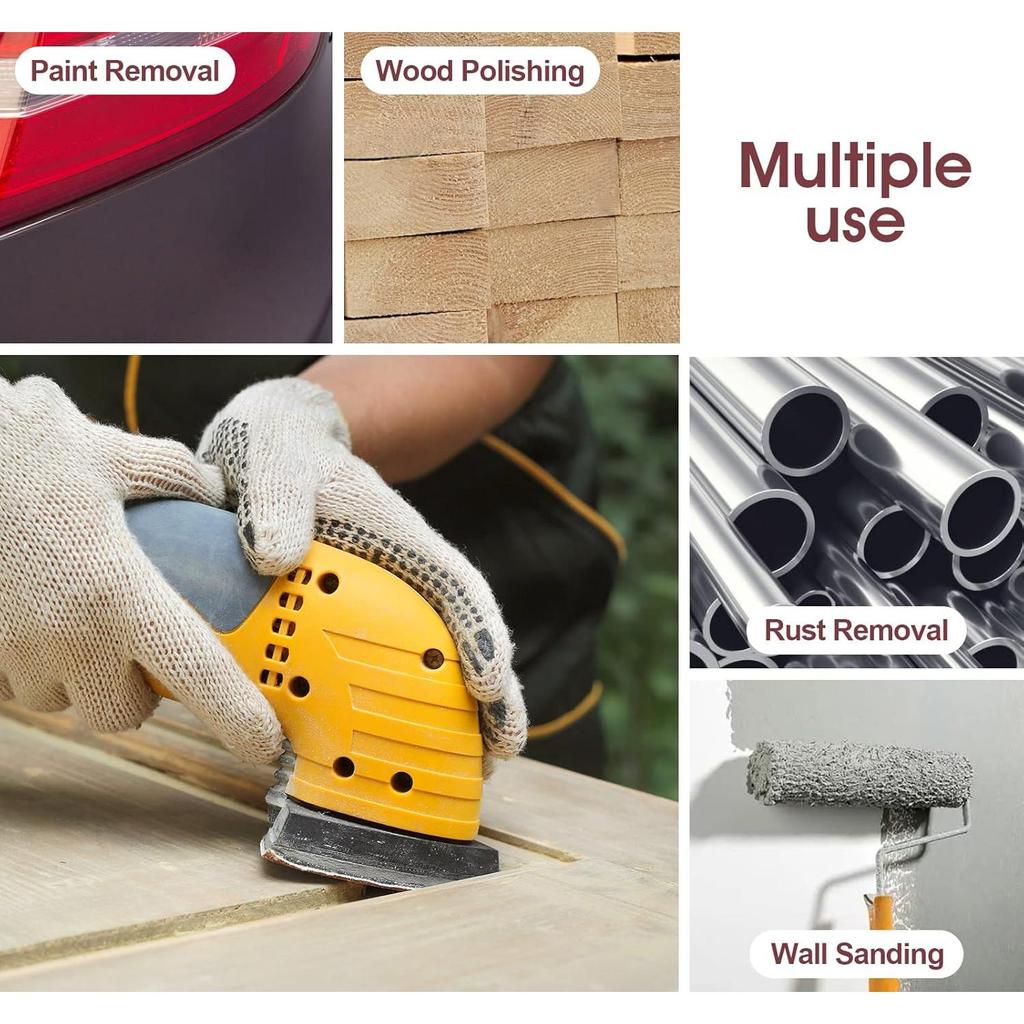 DE Warehouse 24H Shipping Free Delivery 25pcs 93mm 40-400 Grit Triangle Sanding Pads Mouse Sander Pads Durable Dust-Free 6-Holes